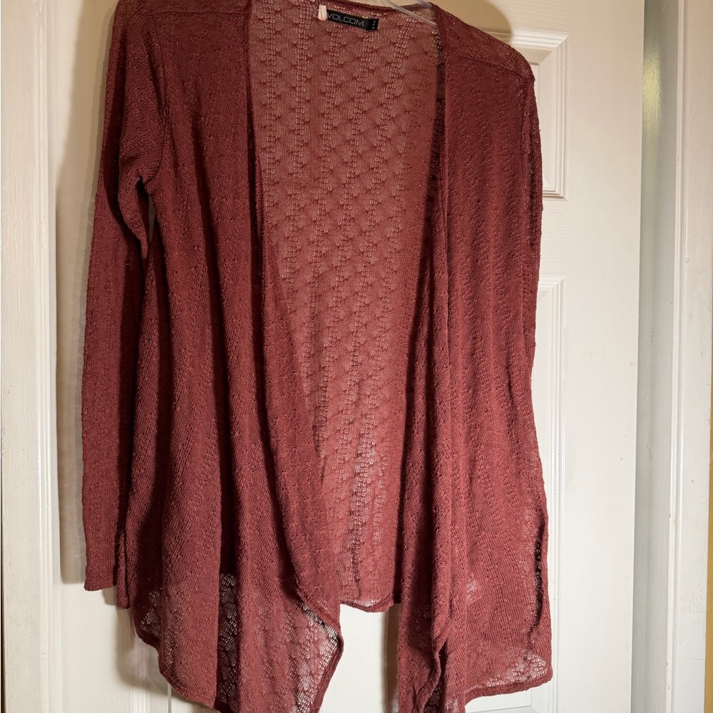 Volcom Women's Rust Open-Front Cardigan